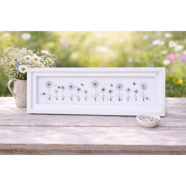 24x8' Wire Flowers Framed Picture
