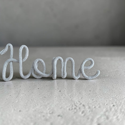 Knitted Wire 'Home' Sign - Gigglypix