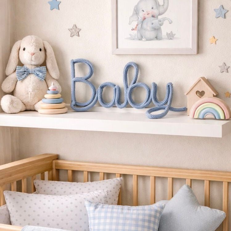 Knitted Wire 'Baby' Sign - Gigglypix