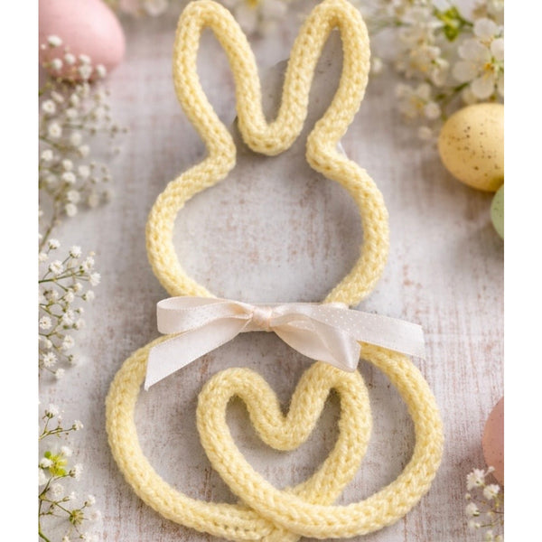 Knitted Wire Bunny with Bow
