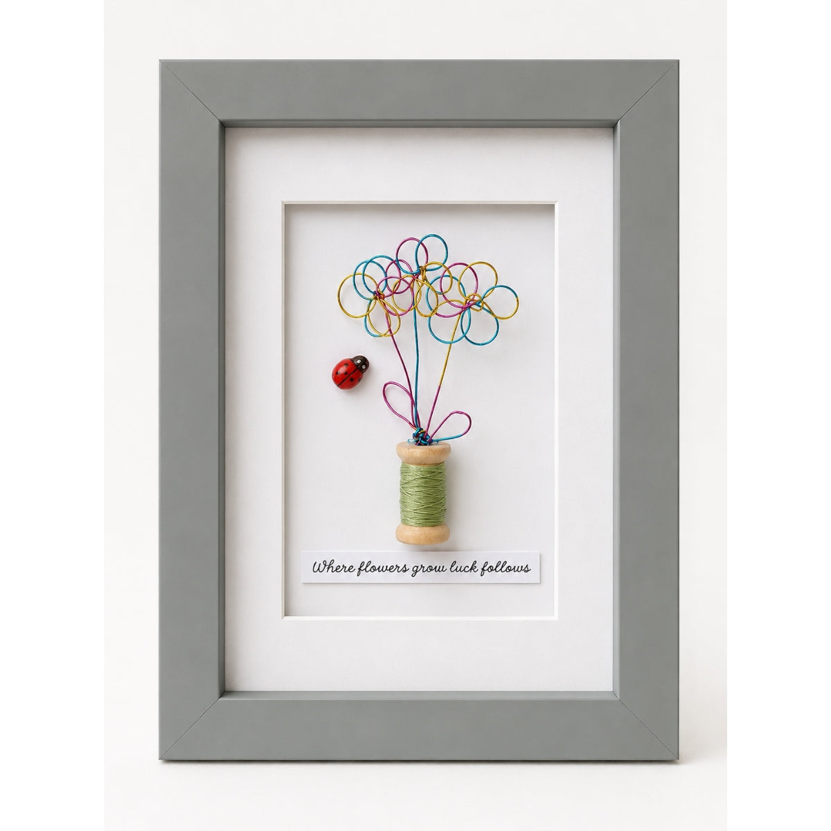 7x5" Where flowers grow luck follows Framed Picture