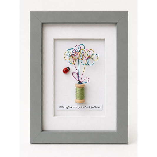 7x5" Where flowers grow luck follows Framed Picture - Gigglypix
